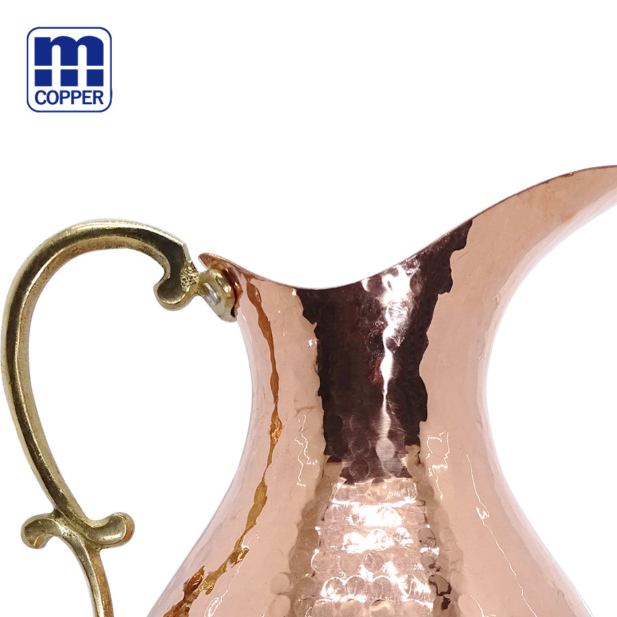 M® Light Luxury Hammer Point Large Capacity Pure Copper Cold Kettle 100% Pure Copper Juice Cup Yogurt Pot details Picture