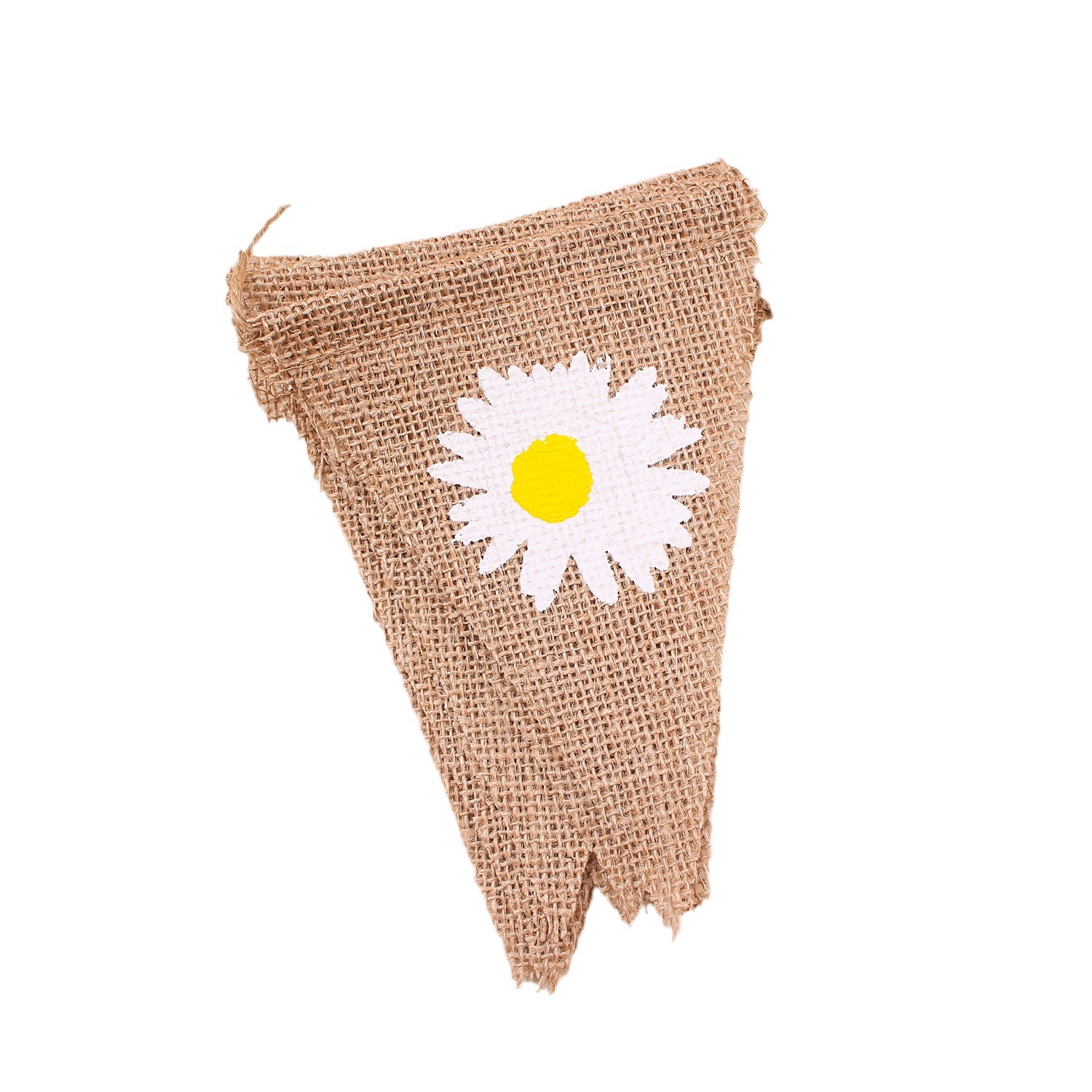 Cross-border Daisy, linen, triangular flag, party decoration, scene arrangement, banner display, factory direct sales Item Picture