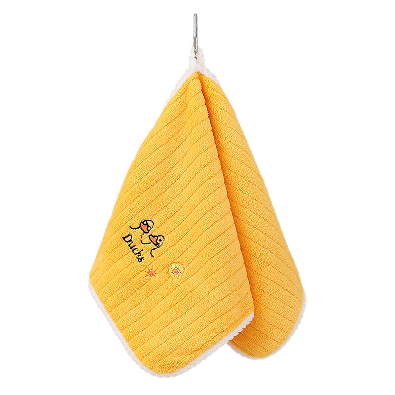 Woven coral fleece towels, children's towels, water-absorbing plain dry hair towels, soft edge-wrapped gift towels, and can be embroidered with logos Item Picture