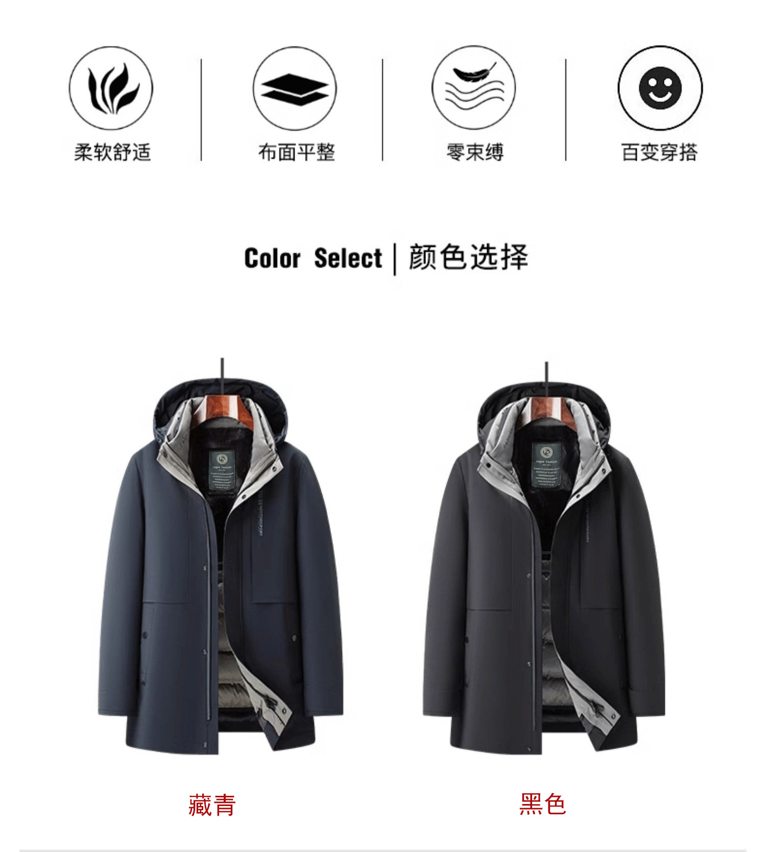 新款高档羽绒服男鹅绒保暖加厚爸爸装男士羽绒服男装冬装外套男款详情7