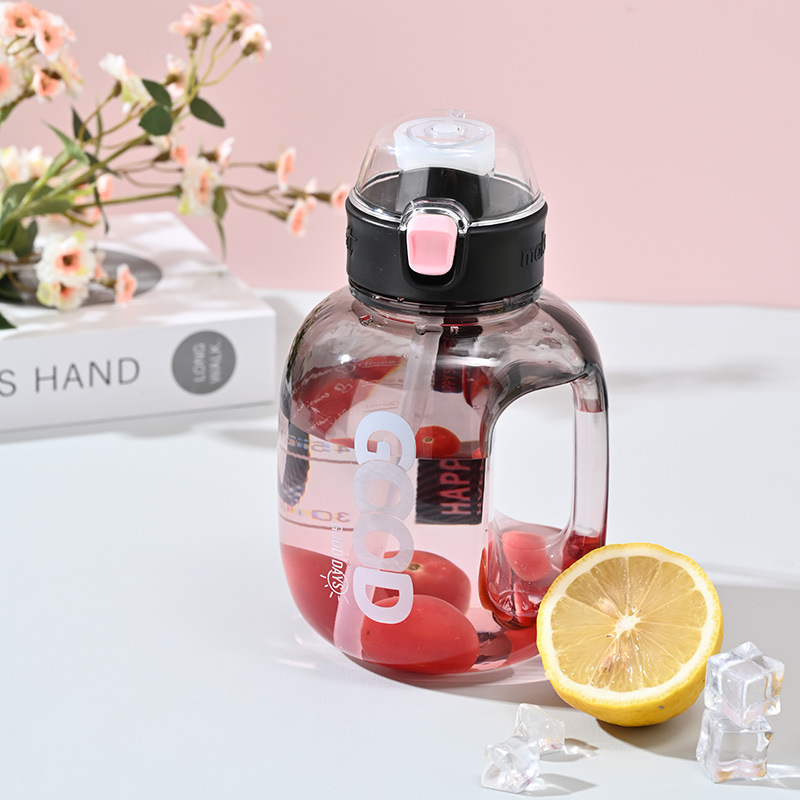 New large-capacity gradient water cup, sports and fitness water bottle, women's double drinking, ton-ton bucket, plastic cup, high-temperature resistant ton-ton bucket