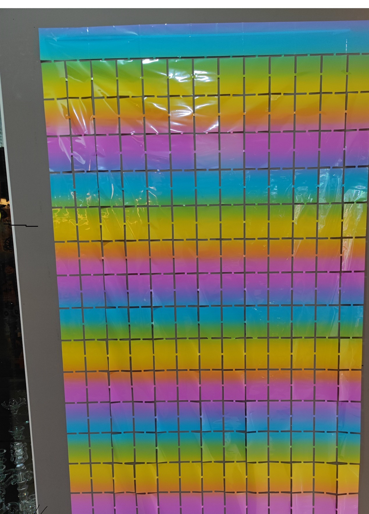 2022新款1*2M流苏雨丝帘拍照背景墙彩虹镭射派对场景布置雨丝帘