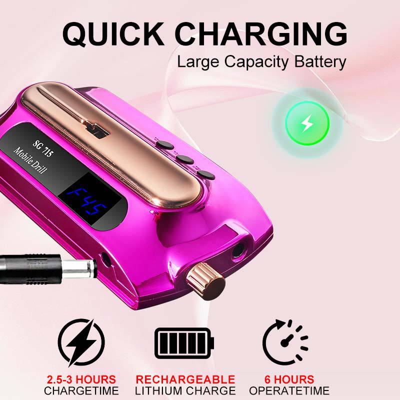 New cross-border professional nail removal and polishing machine, 45,000 RPM rechargeable portable electric nail tool set Specification drawing