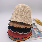 水桶帽渔夫帽帽子女款夏季手工钩盆帽遮阳防晒针织水桶帽显脸小网红海边沙滩帽