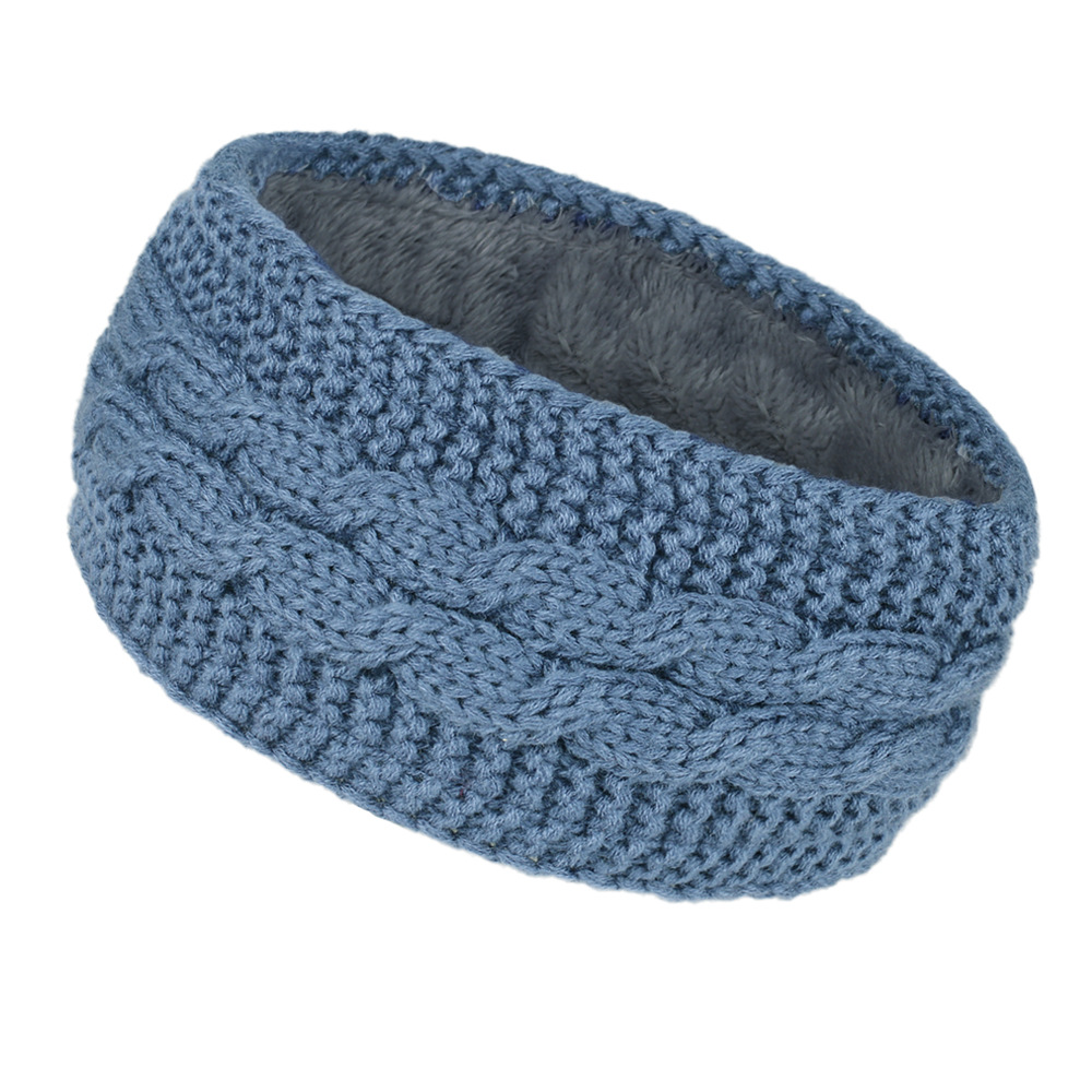 New winter fleece hair accessories, cross-border autumn and winter woolen knitted hair bands, European and American warm sports headbands, ear protecters pic 2
