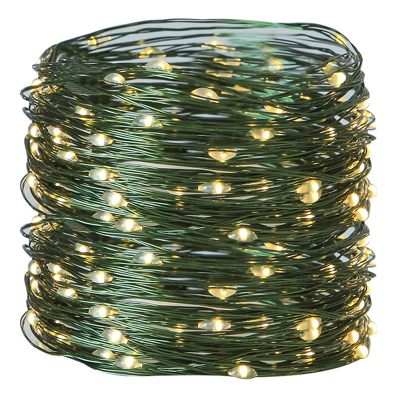 Plug-in Christmas tree, green wire light string, copper wire, star color light string, green plant, Christmas vine, courtyard decorative light string Specification image