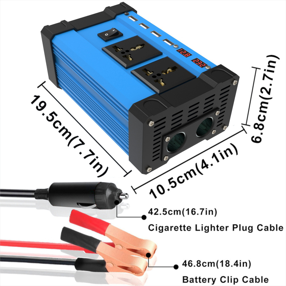 Inverter 300W cross-border converter 12V to 220V110V smart LCD dual display 4USB4.2A fast charging pic 12