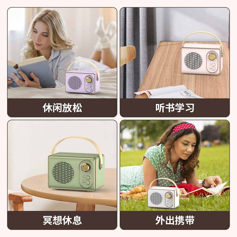 Mini estilo retro altavoz bluetooth pequeño ins características portátil estilo altavoz bluetooth inalámbrico altavoz al aire libre Item Picture