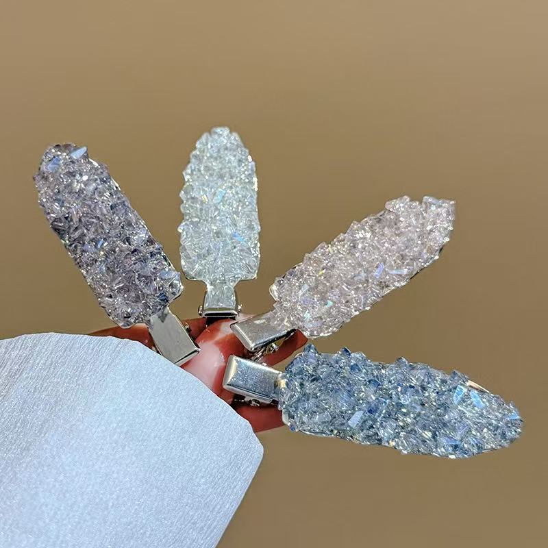 水晶无痕夹鸭嘴夹高级感森系气质侧边夹刘海夹碎发夹发卡发饰夹