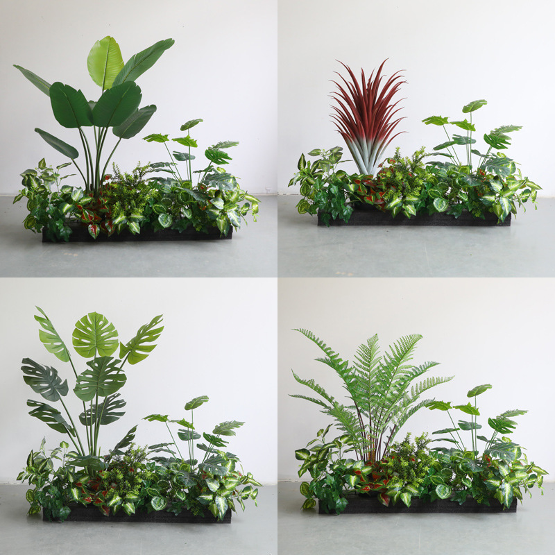 Simulation Flower False Flower Decoration Outdoor Garden Flower Box Simulation Flower Decoration Plant Simulation Green Planting Combination Specification drawing
