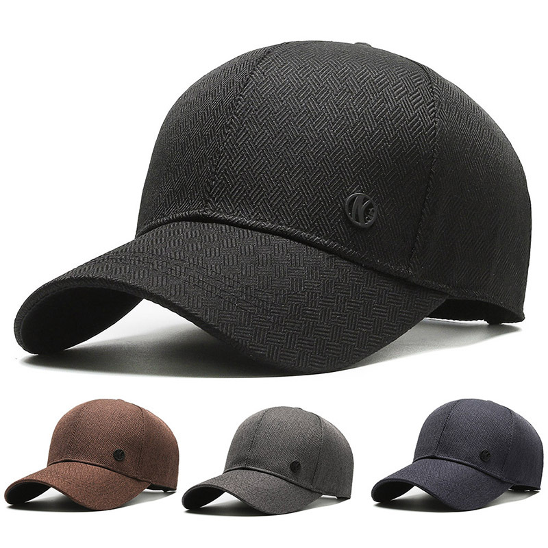 中老年男士棒球帽户外遮阳帽时尚简约老头帽胶丝衬硬顶可调节帽子