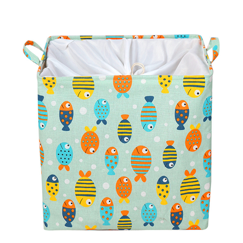 Bundle Pocket Manufacturers Bundle Mouth Storage Basket Storage Basket Folding Storage Bucket Fabric Waterproof Cotton Linen Laundry Basket Item Picture
