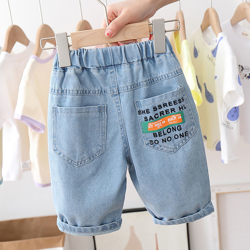 2022 new style of boys' summer shorts: Loose, thin, graffiti, stylish, Korean-style children's summer pants for outerwear details Picture