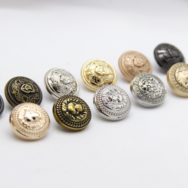 D字小香风金属扣子大衣外套古银青铜钮扣狮子头英伦西装仿古纽扣