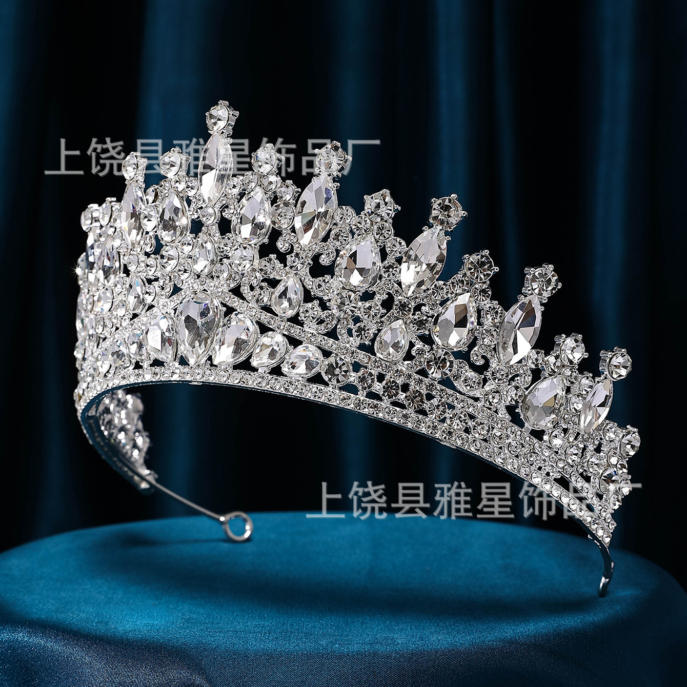 Fashionable crystal super glittering wedding dress, dress, hair accessory, luxurious and grand, Baroque queen bride wedding headwear, crown Specification image