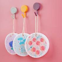 Round flower wood pulp cotton sponge rub compression water-absorbing wood paddle sponge brush