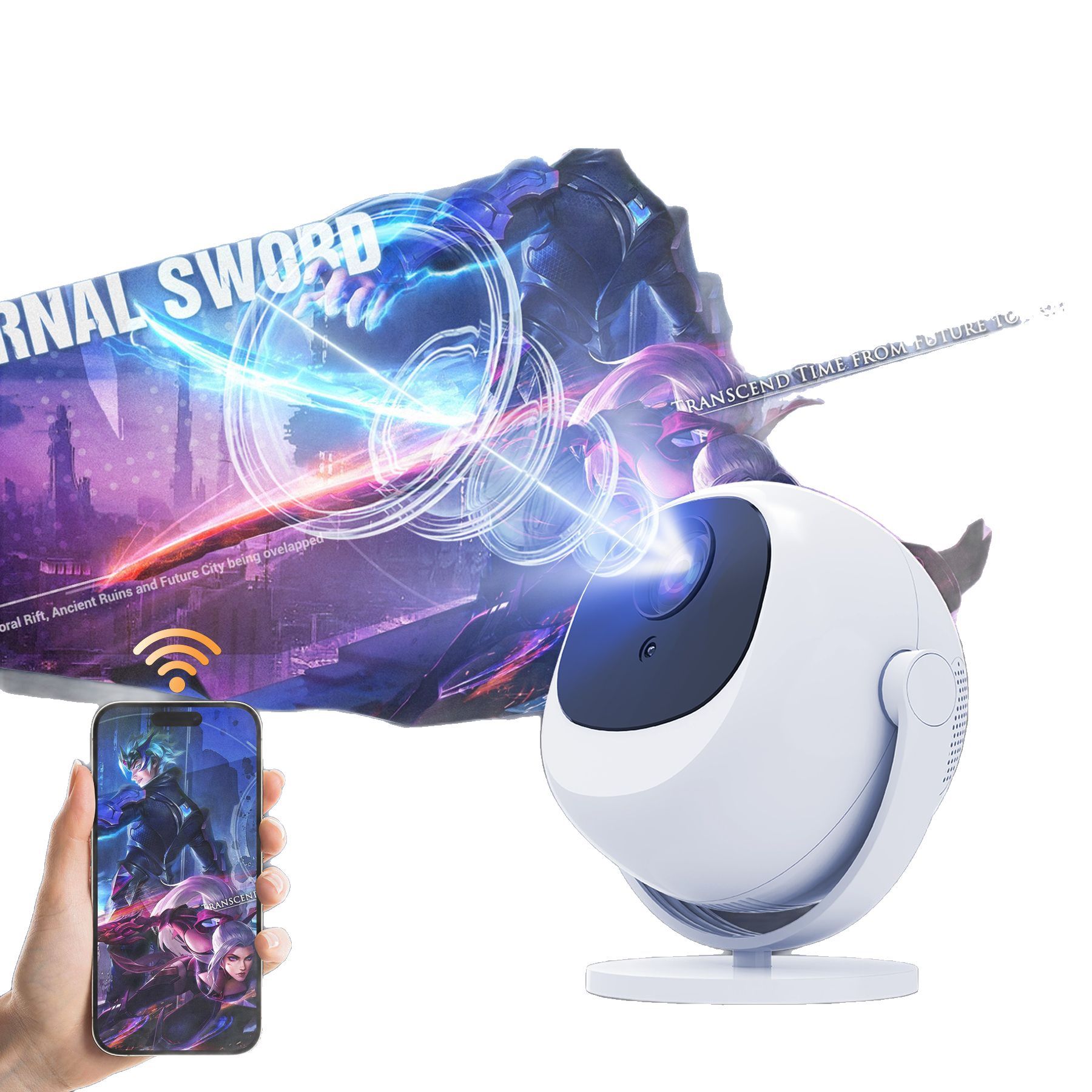 Cross-Border L360 Foreign Trade Edition Smart Spherical Projector Android 11 Bluetooth 5G Dual-Band High-Definition 4K High-Definition Projector details Picture