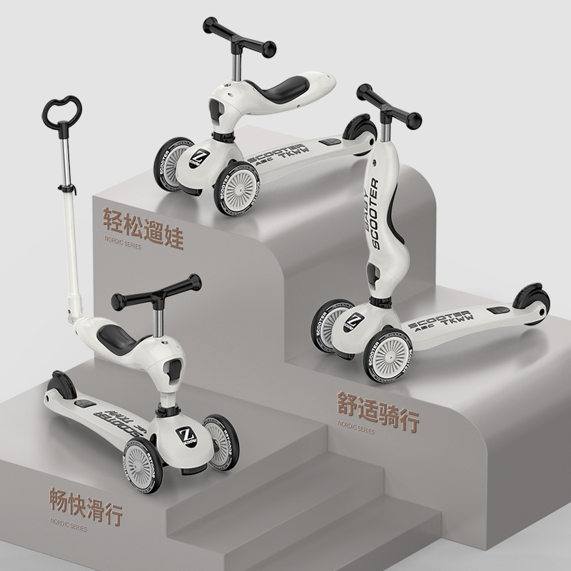 Zinbang's New Scooter Children 1-3-6 Years Old Can Sit Lift 2-In-1 Walking Baby Cool Qi Model Specification drawing