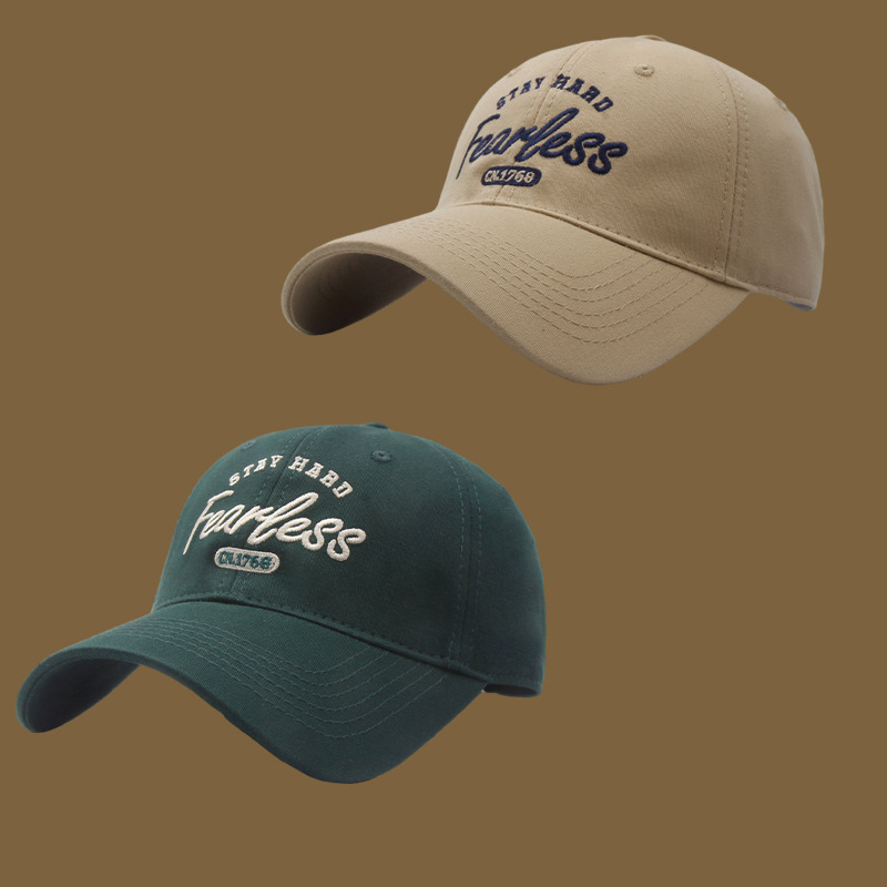 New Hat Male Korean Letter Embroidered Baseball Cap Four Seasons Outdoor Sunshade Sunscreen Cap Show Face Small Cap Female details Picture