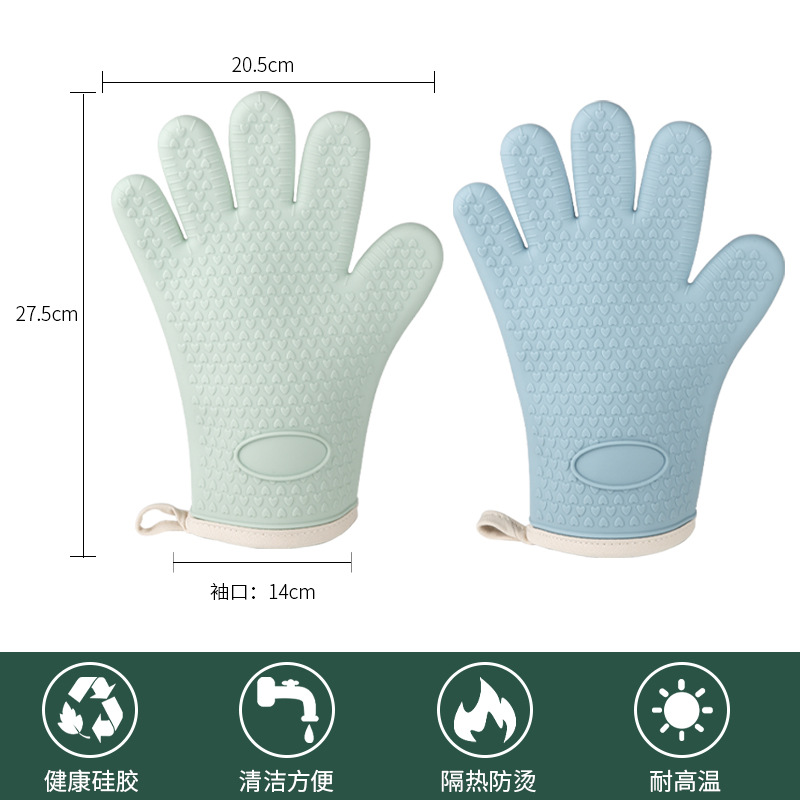 Microwave Silicone Anti-Heat Gloves Baking Oven Special Heat Insulation Gloves Wholesale Thickened High Temperature Resistance Kitchen Household Application Scenario