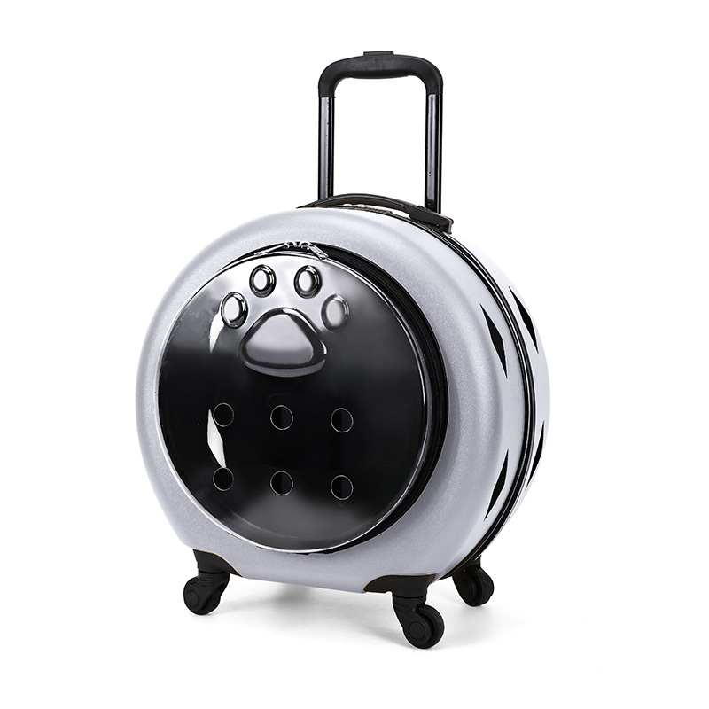 Pet trolley case, cat bag, portable trolley for going out, space capsule, transparent cat suitcase, cat trolley case Item Picture