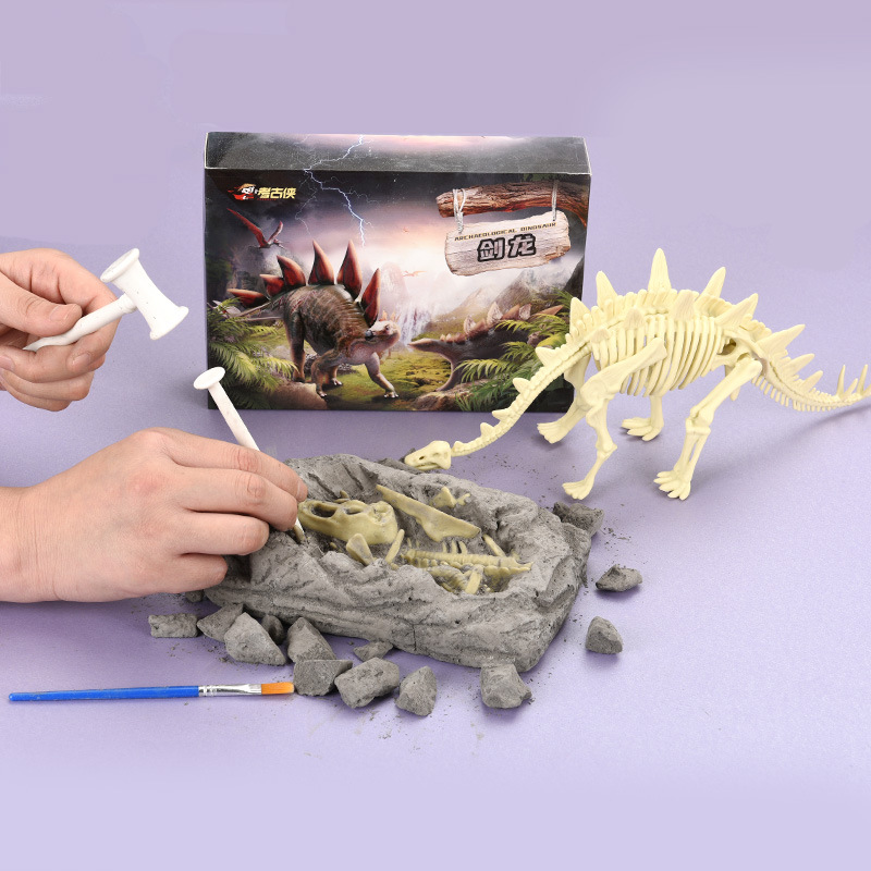 考古挖掘霸王龙恐龙化石恐龙儿童手工挖宝玩具考古挖宝盲盒批发详情图3