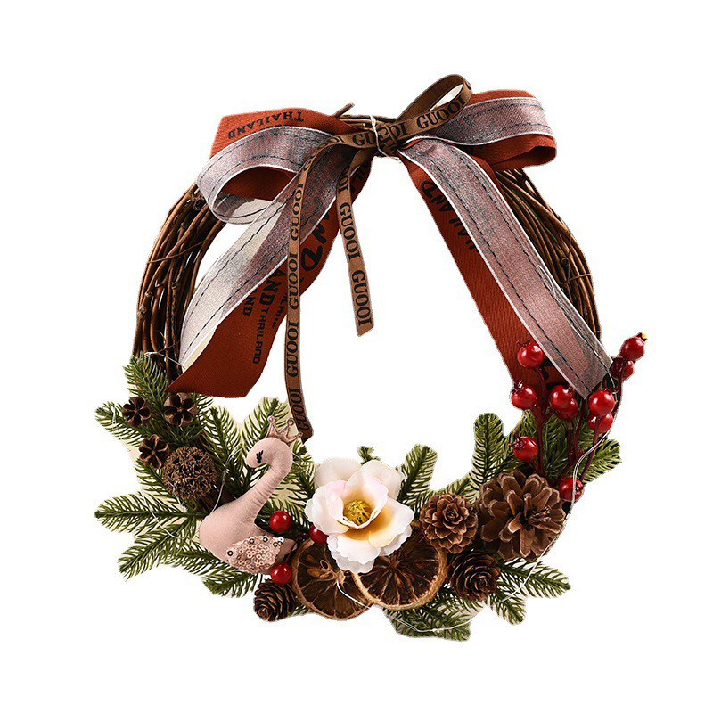 Christmas wreaths American style 30CM decorative door hanging new pendant rattan wreath 40CM garden layout hotel shopping mall Specification drawing
