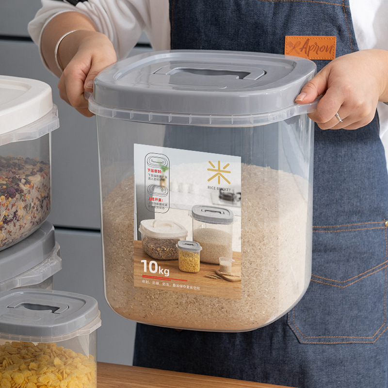 Plastic multi-grain flour rice jar full figure