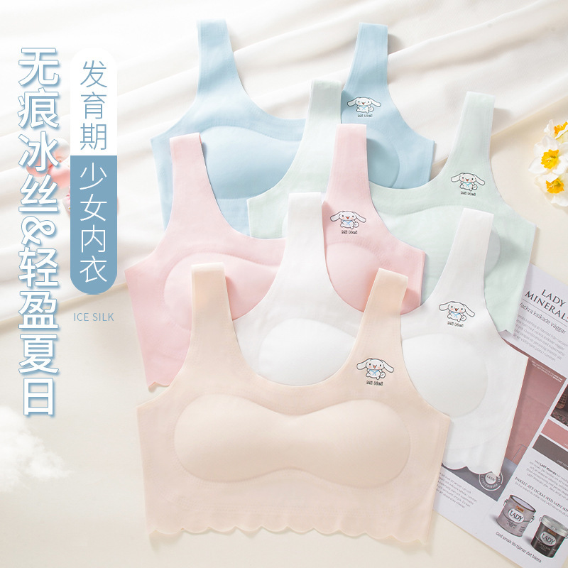 Girls' Bras Full Stage Girls' Underwear Junior High School Students High School Students Adolescent Development Girls' Small Vest Specification drawing