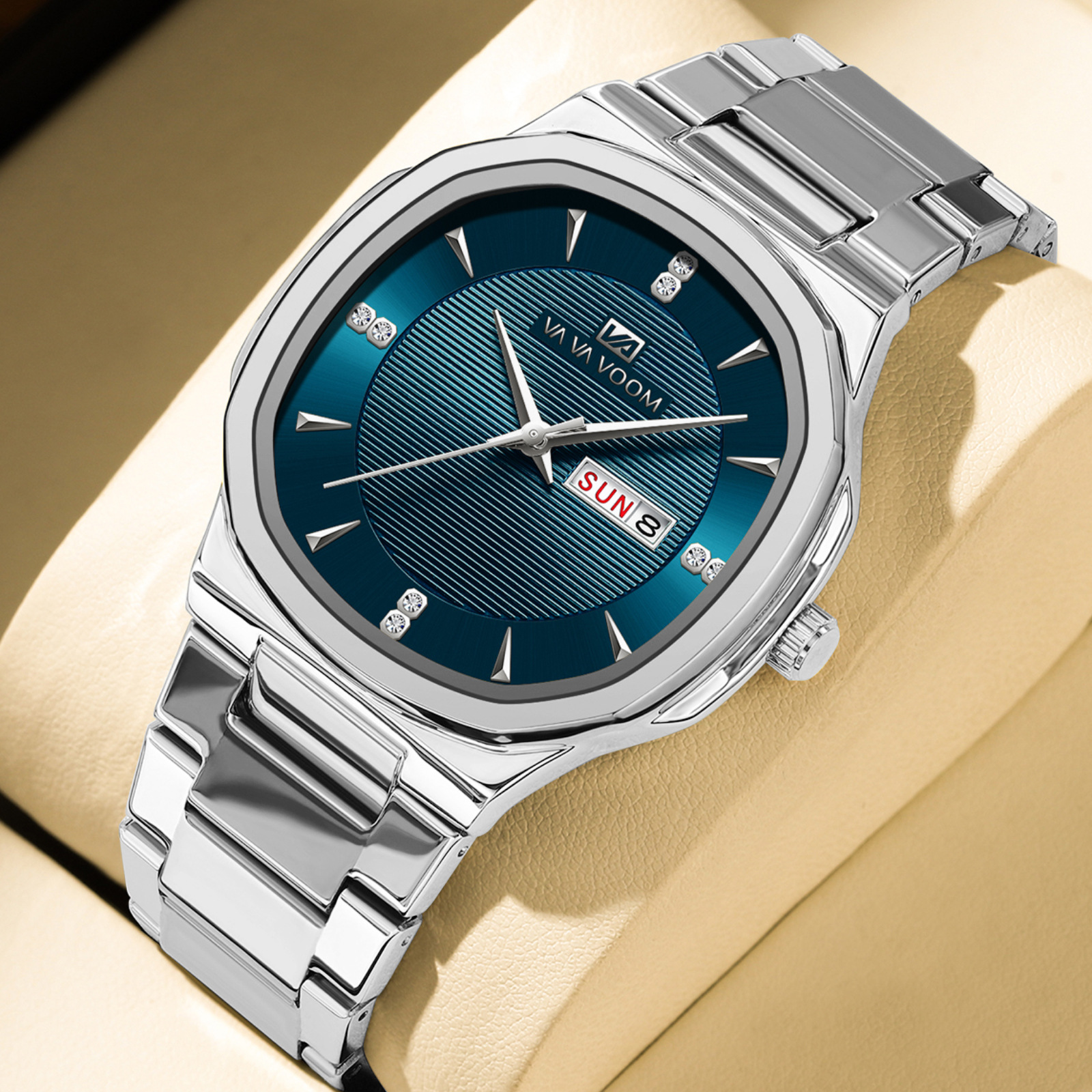 The new 2025 VAVA VOOM brand fashionable business men's watch calendar quartz water-resistant men's watch for foreign trade details Picture