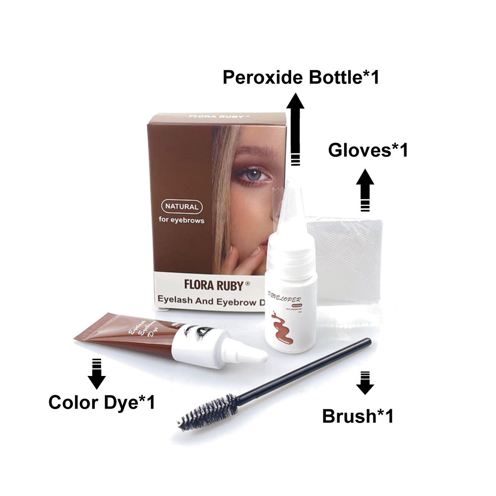 Amazon Explosion Flora Ruby Eyelash And Eyebrow Dye Waterproof Quick Dry Light Brown Eyebrow Dye Wholesale Specification drawing