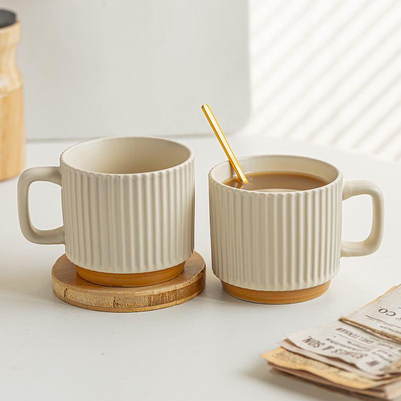 Retro handcrafted ceramic cups, mugs, coffee cups, milk cups, stacked cups, women's household drinking cups can be DIYED