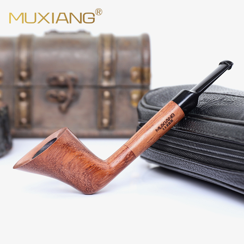 木香花梨木烟斗加拿大式手工木质烟斗3mm金属滤芯烟丝斗雕刻logo