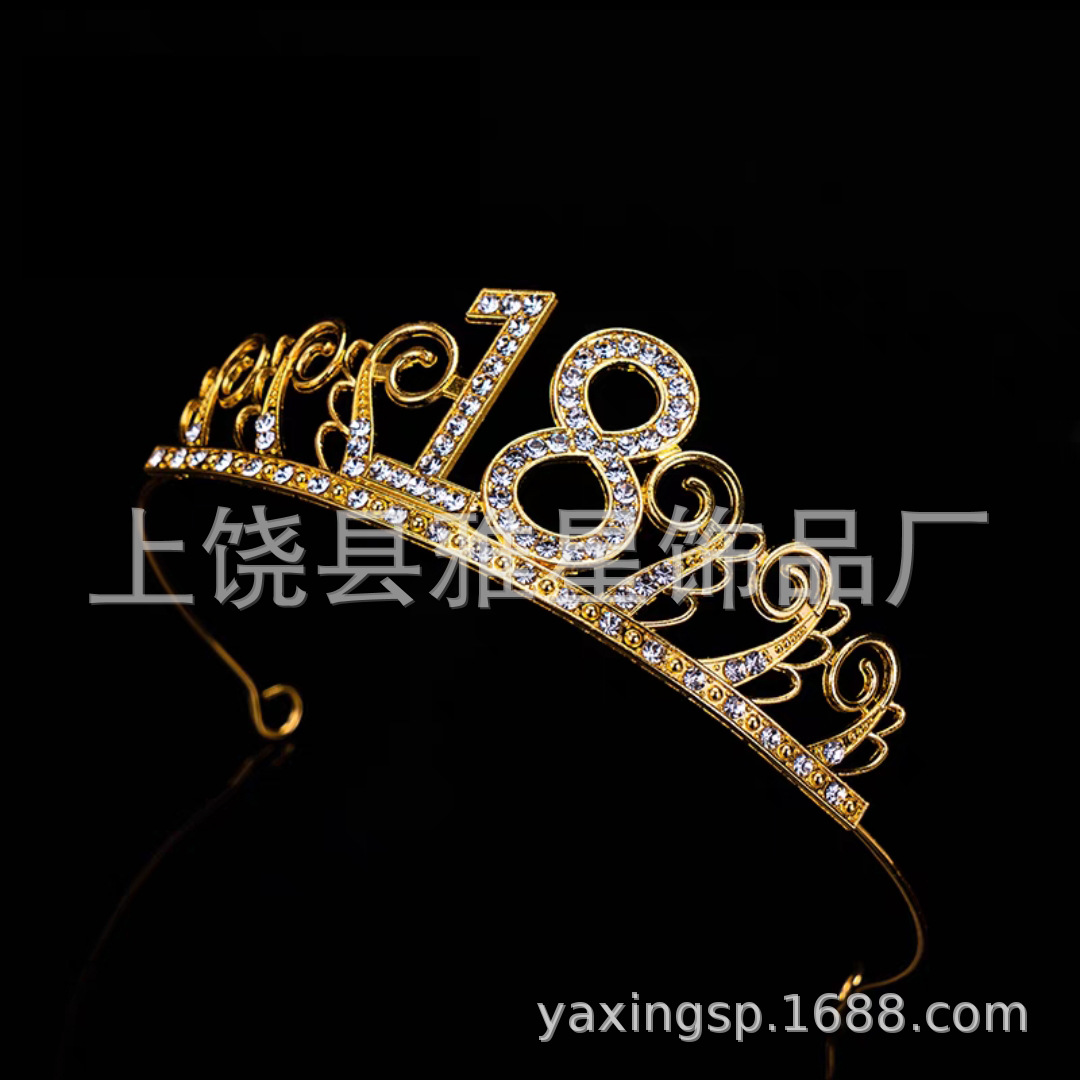 A popular online baked cake decoration with crown alloy rhinestone, suitable for 18, 25 and 60 years old Specification image
