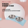 Candy-colored arched bridge-shaped stainless steel pet double-bowl pet dog basin from pet supplies factory Specification image