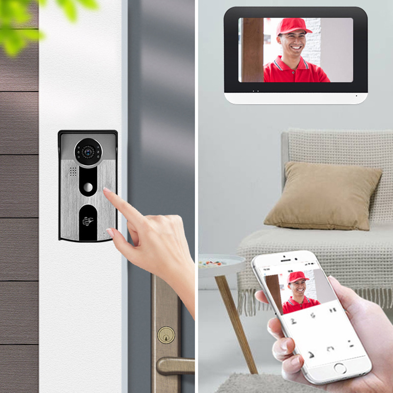 1080P digital high-definition video intercom doorbell, mobile phone remote unlocking, motion detection, WiFi doorbell details Picture