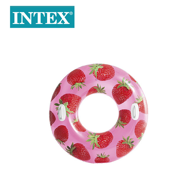 INTEX56261 fruit swimming ring with handle, high appearance level photo swimming ring, thickened inflatable life buoy wholesale details Picture