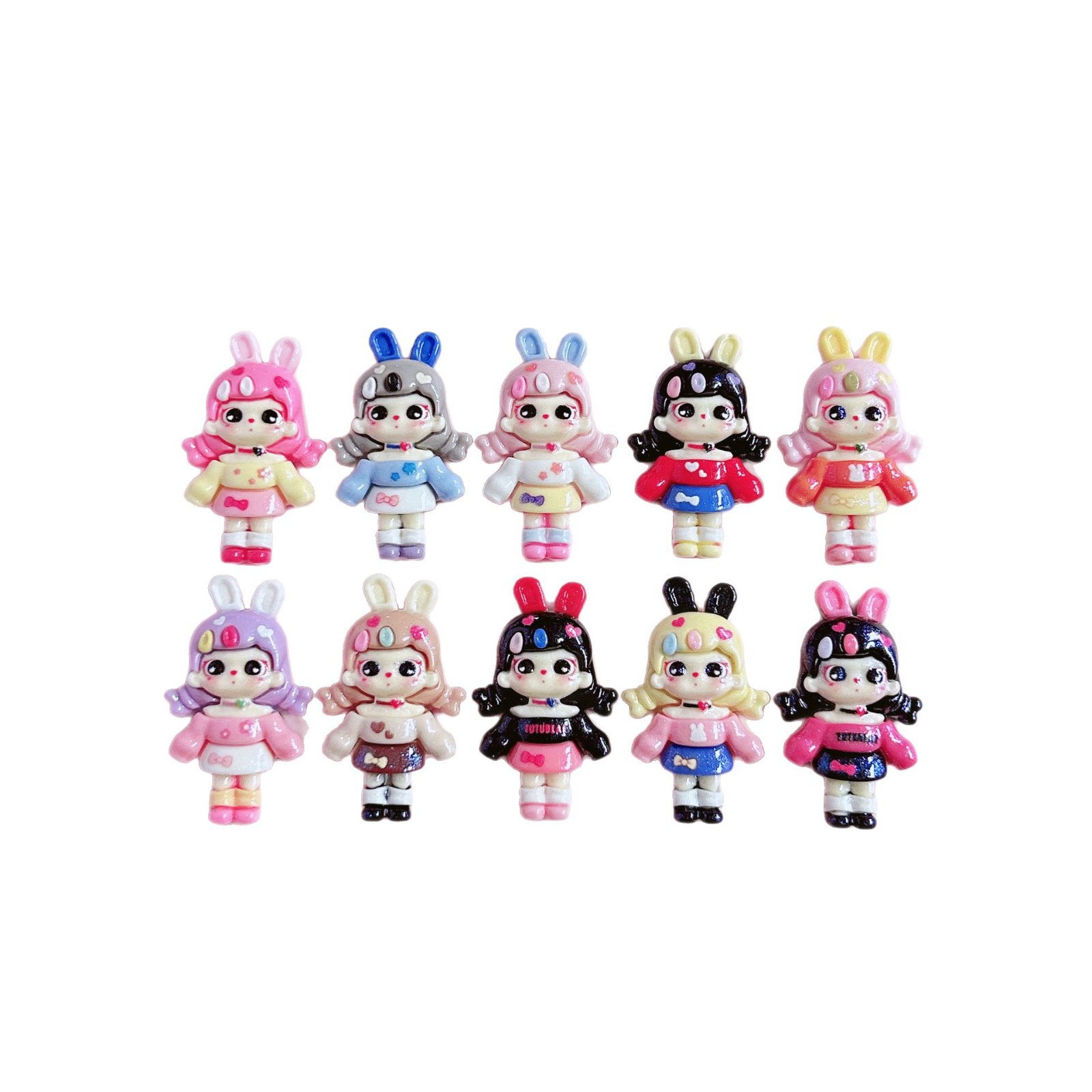 Rabbit-ear hair clips, resin accessories for cute girls, diy hair clips, hair accessory materials, brooches, accessories, stickers, pendants, decorations Item Picture