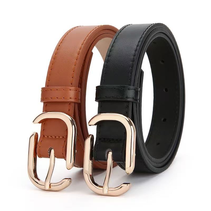 New simple and versatile PU belt pin buckle fashionable commuting denim belt manufacturer in stock, fashionable OL