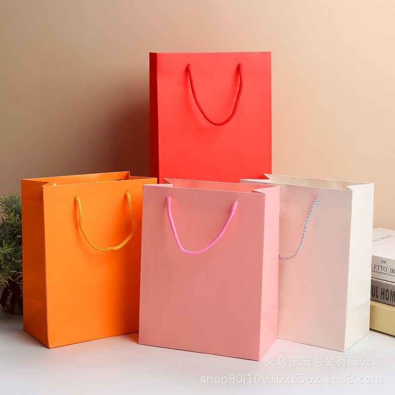 纯色少女系列礼品袋伴手礼简约时尚喜庆风格白卡手提包装