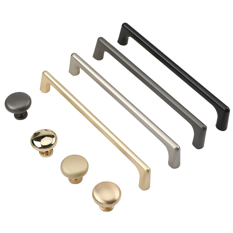 European-style golden cabinet and wardrobe handles, Nordic grey and black shoe cabinet small handles, round drawer single-hole handles Item Picture