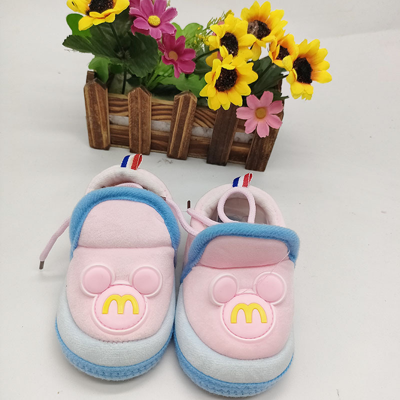 婴儿鞋子0一1岁宝宝学步软底秋冬季新生6-九十个月加绒加厚保暖鞋图