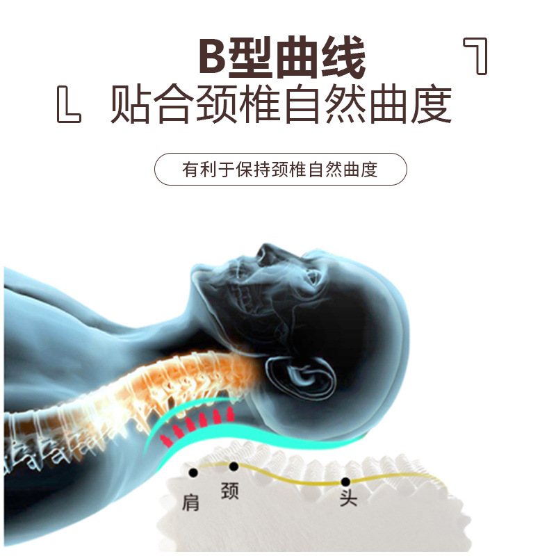 San joo tailandia almohada de látex natural nuevo producto para adultos almohada cervical especial marca sola almohada de onda de goma details Picture