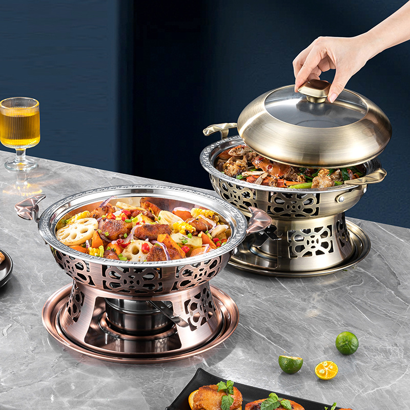 304 stainless steel alcohol stove, self-service small hot pot, commercial and household single-person hot pot, dry boiler and integrated fire boiler Application Scenario