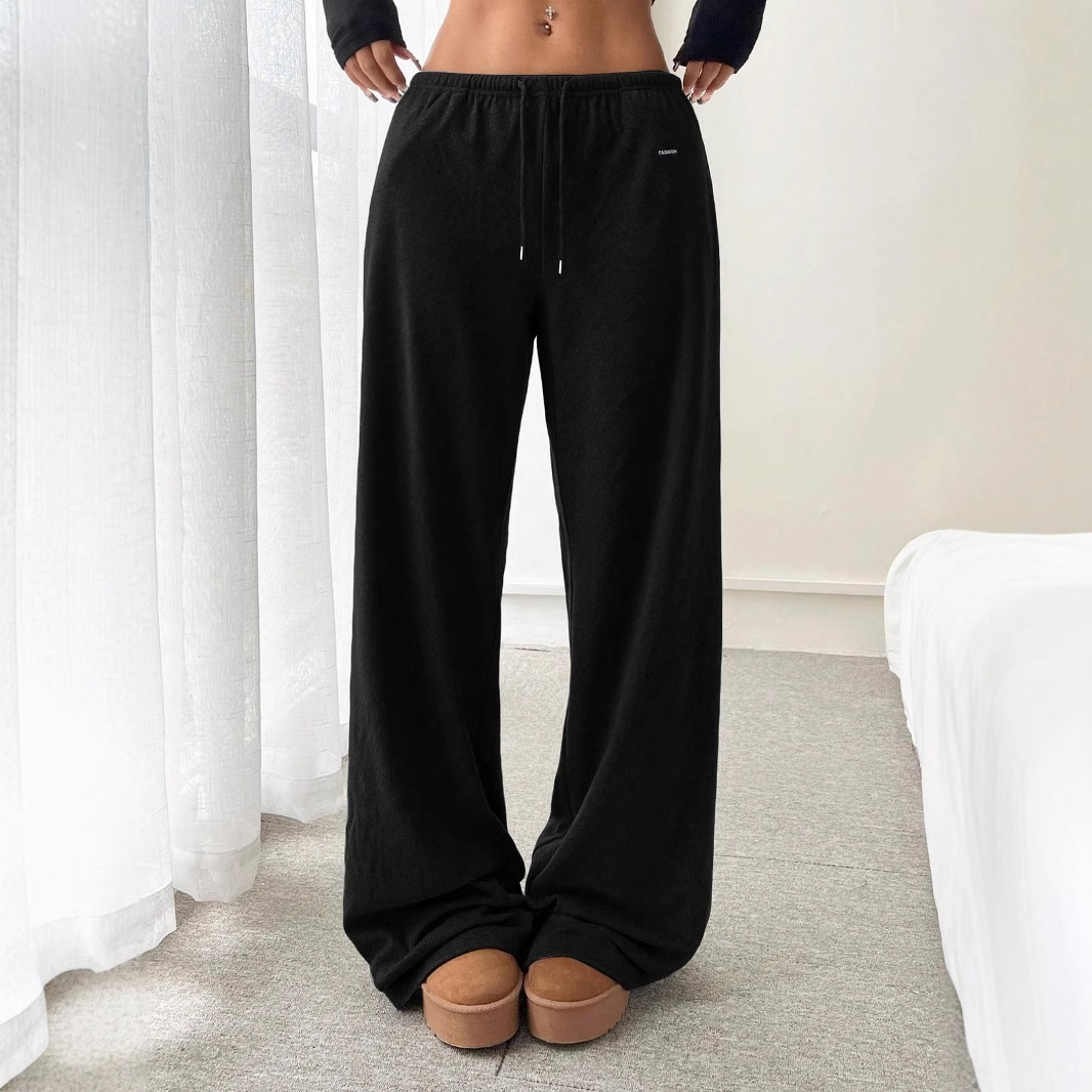 Knitted wool loose trousers drawstring belt casual trousers Application Scenario