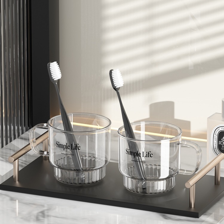 Household toothbrush cylinder, toothpaste, toothbrush, toothware cup, storage cup, light luxury mouthwash cup, brushing cup, washbasin cup Application Scenario