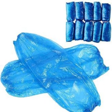 Junda manufacturer's disposable PE sleeve covers, adult thickened transparent plastic waterproof and oil-proof kitchen cleaning sleeve covers Specification image