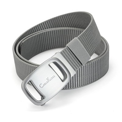 新款无牙自动扣皮带尼龙帆布腰带户外休闲裤带商务西裤牛仔裤百搭