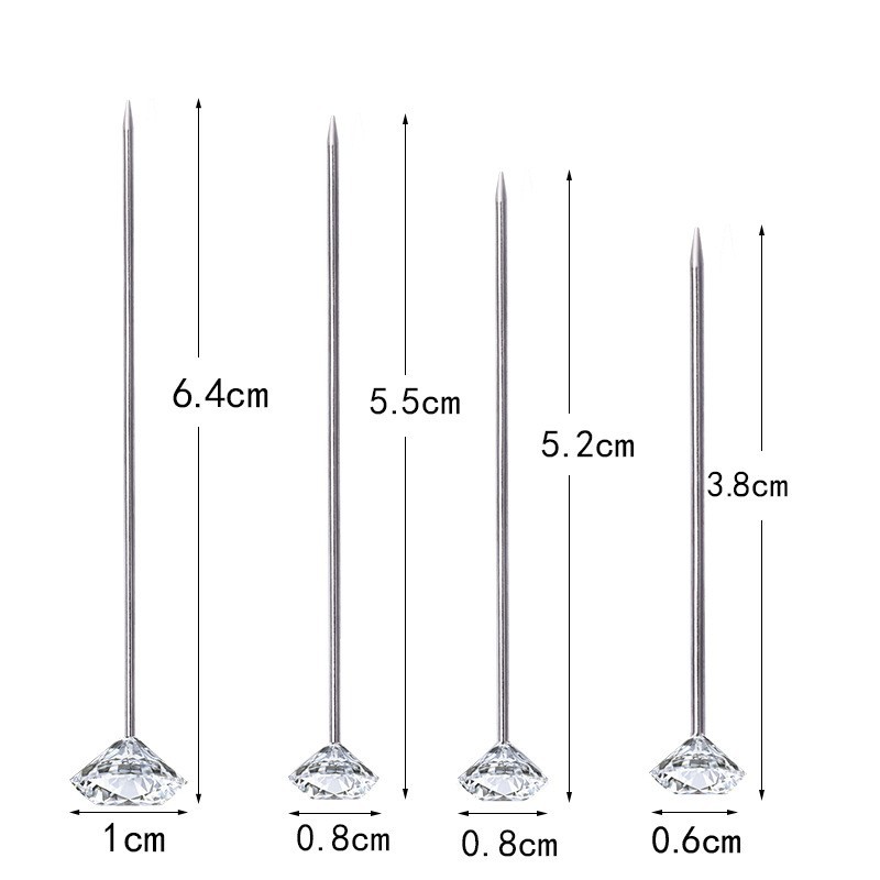 钻石定位针 手工缝纫拼布固定珠光针 服装定位针 透明罐装盒装针