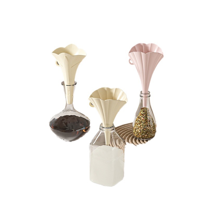 A multi-functional mini household kitchen wine pouring, folding and creative liquid dispensing small-diameter oil funnel with a support funnel Item Picture